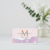 Elegant Mermaid Edges Pink Glitzer Agate Telefonnummerkarte (Stehend Vorderseite)