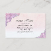 Elegant Mermaid Edges Pink Glitzer Agate Visitenkarte (Rückseite)