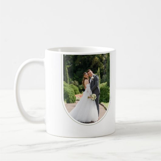 Elegant Merrier Together Green Blätter Theme Kaffeetasse (Links)