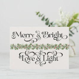 Elegant Merry and Bright in Liebe und Light Holida Feiertagskarte