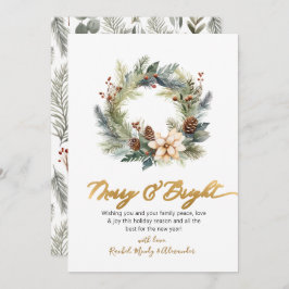 Elegant Merry and Bright Script Wreath Weihnachten