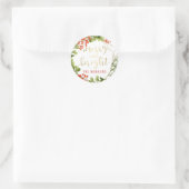 Elegant Merry and Bright Wreath Holiday Runder Aufkleber (Tasche)