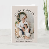 Elegant Merry Bright Arch Foto Weihnachten Karte (Vorderseite)