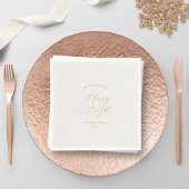 Elegant “Merry & Bright” Christmas Serviette