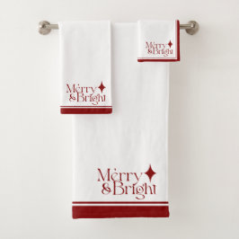 Elegant Merry & Bright Festival Weihnachten Badhandtuch Set