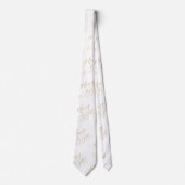 Elegant Merry & Bright Gold Script Tie Krawatte (Vorderseite)