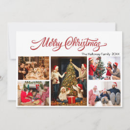 Elegant Merry Christmas 5 photos Holiday Card Feiertagskarte