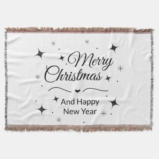 Elegant Merry Christmas and Happy New Year Decke (Vorderseite)