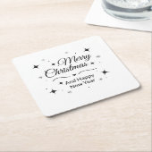 Elegant Merry Christmas and Happy New Year Rechteckiger Pappuntersetzer (angewinkelt)