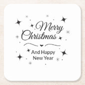 Elegant Merry Christmas and Happy New Year Rechteckiger Pappuntersetzer (Vorderseite)
