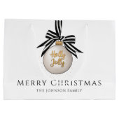 Elegant Merry Christmas Bauble Große Geschenktüte (Rückseite)
