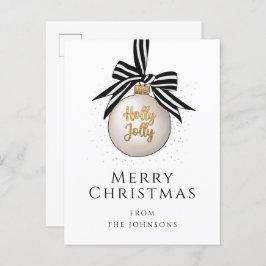 Elegant Merry Christmas Bauble Holiday Postkarte