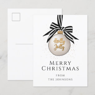 Elegant Merry Christmas Bauble Holiday Postkarte