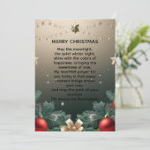 Elegant merry Christmas Border with Red Ornaments  Karte (Stehend Vorderseite)