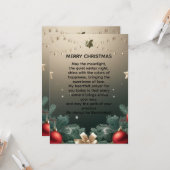 Elegant merry Christmas Border with Red Ornaments  Karte (Vorderseite/Rückseite Beispiel)