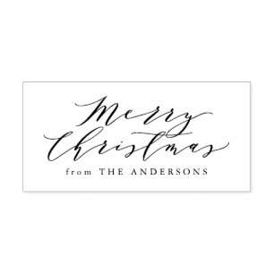 Elegant Merry Christmas   Briefmarke der Rücksende Gummistempel