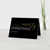 Elegant Merry Christmas Business Black & White (Vorderseite)