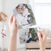 Elegant Merry Christmas Calligraphy 1-Foto All In One Einladung