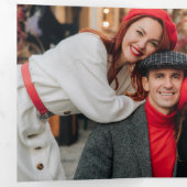 Elegant Merry Christmas Calligraphy 1-Photo Dreifach Gefaltete Karte (Innen Erste Seite)