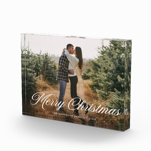 Elegant Merry Christmas Calligraphy Script Fotoblock (Rechts)