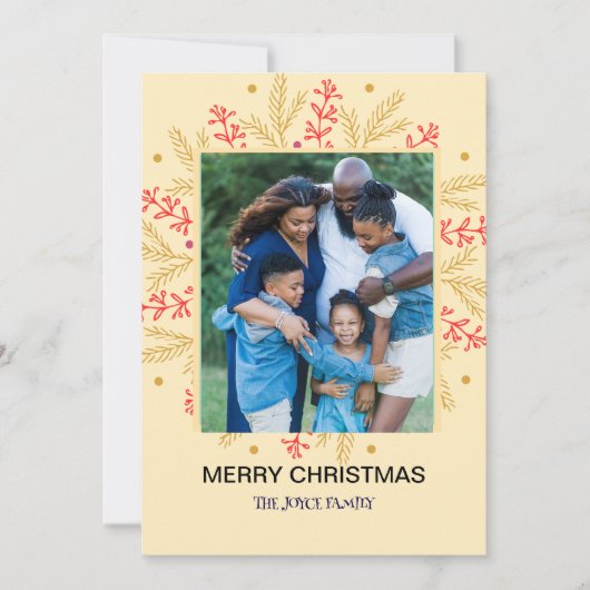 Elegant Merry Christmas Card Feiertagskarte (Vorderseite)
