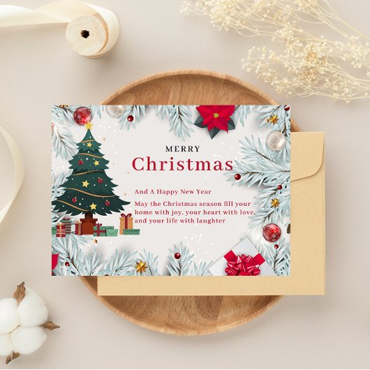 Elegant Merry Christmas Card Template Feiertagskarte