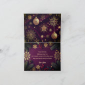 Elegant Merry Christmas Card with Gold Script  Dankeskarte (Innenseite)