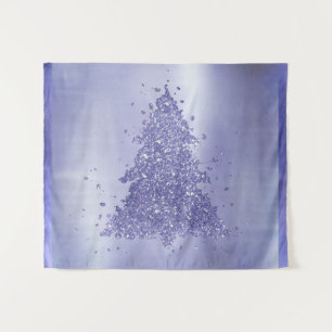 Elegant Merry Christmas Charmanter Lila Baum Wandteppich