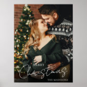 Elegant Merry Christmas Couple Foto Keepake Poster (Vorne)