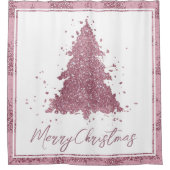 Elegant Merry Christmas | Dusty Mauve Pink Tree Duschvorhang (Vorderseite)