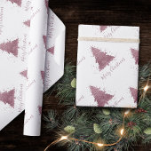Elegant Merry Christmas | Dusty Mauve Pink Tree Geschenkpapier