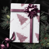 Elegant Merry Christmas | Dusty Mauve Pink Tree Geschenkpapier