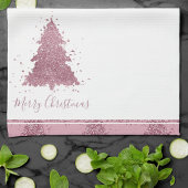 Elegant Merry Christmas | Dusty Mauve Pink Tree Geschirrtuch