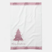 Elegant Merry Christmas | Dusty Mauve Pink Tree Geschirrtuch (Vertikal)