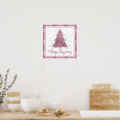 Elegant Merry Christmas | Dusty Mauve Pink Tree Poster (Küche)