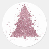 Elegant Merry Christmas | Dusty Mauve Pink Tree Runder Aufkleber (Vorderseite)