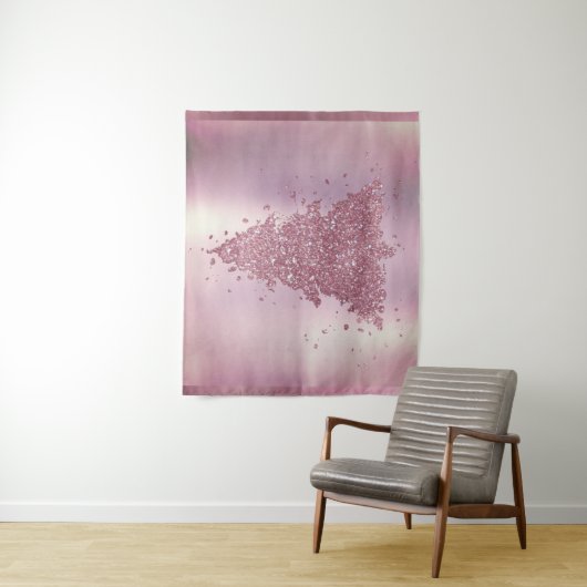 Elegant Merry Christmas | Dusty Mauve Pink Tree Wandteppich (Beispiel)