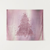 Elegant Merry Christmas | Dusty Mauve Pink Tree Wandteppich (Vorderseite (Horizontal))