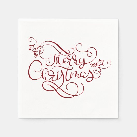 Elegant Merry Christmas Extravagantes Script Serviette (Vorderseite)