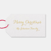Elegant Merry Christmas Family Name Personalisiert Geschenkanhänger (Rückseite Horizontal)