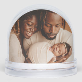 Elegant Merry Christmas Family Photo Schneekugeln