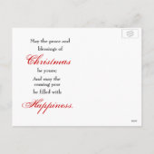 Elegant Merry Christmas Feiertagspostkarte (Rückseite)