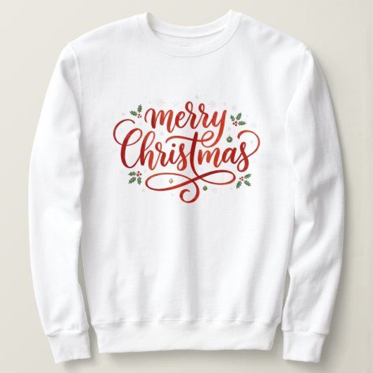 Elegant Merry Christmas Festive  Sweatshirt (Design vorne)