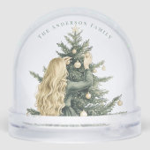 Elegant Merry Christmas Fireplace Schneekugeln (Rückseite)