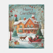 Elegant Merry Christmas Fleecedecke (Vorderseite)