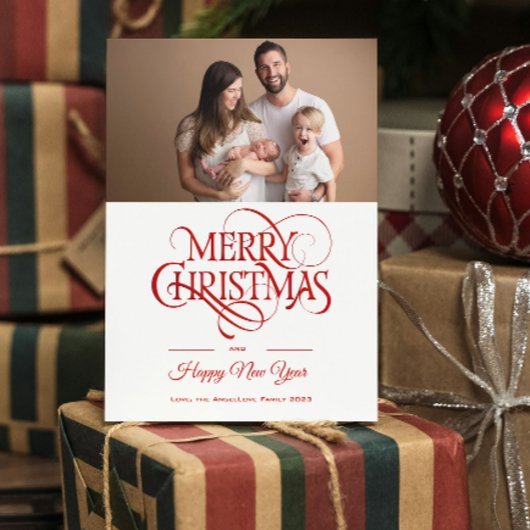 Elegant Merry Christmas Foto Feiertagskarte