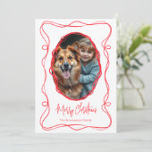 Elegant Merry Christmas Foto Feiertagskarte (Stehend Vorderseite)