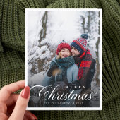 Elegant Merry Christmas Foto Script Simple Postkarte