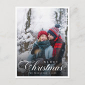 Elegant Merry Christmas Foto Script Simple Postkarte (Vorderseite)