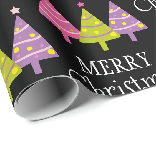 Elegant Merry Christmas Geschenkpapier (Rolleneckpunkt)